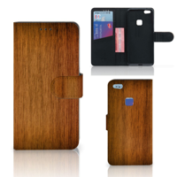 Huawei P10 Lite | Book Style Case | Donker Hout
