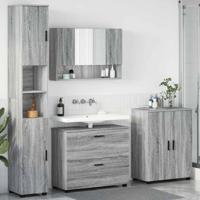 Badkamermeubelset met lade 4 pcs Grijs sonoma 30 x 35 x 192 cm