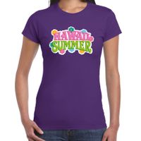 Hawaii summer t-shirt paars voor dames 2XL  -