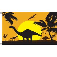 Dinosauriers/Dino uitgestorven dieren thema vlag 90 x 150 cm   -