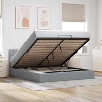 Ottoman bed met matras 180x200cm stof lichtgrijs