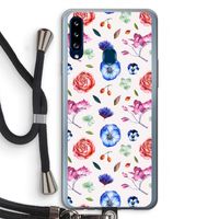 Bloemetjes: Samsung Galaxy A20s Transparant Hoesje met koord