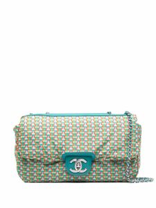 CHANEL Pre-Owned sac porté épaule imperméable à rabat (2016) - Vert