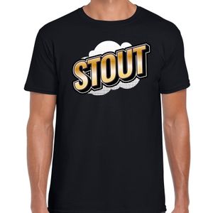 Fout Stout t-shirt in 3D effect zwart voor heren 2XL  -