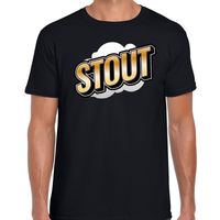 Fout Stout t-shirt in 3D effect zwart voor heren 2XL  - - thumbnail