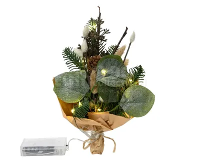 Kerst Kunstboeketje LED 24cm