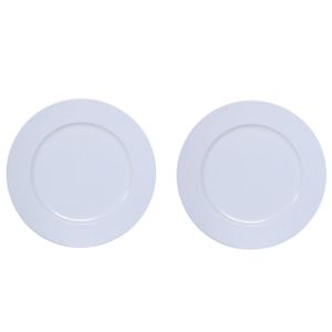 4x Ronde diner/kerstdiner onderborden wit glimmend 33 cm