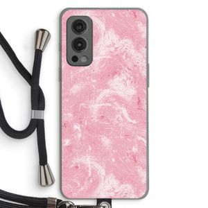 Abstract Painting Pink: OnePlus Nord 2 5G Transparant Hoesje met koord