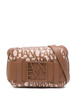 Armani Exchange logo-print zipped crossbody bag - Marron - thumbnail