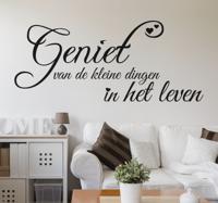 Muursticker tekst woonkamer geniet van het leven - thumbnail