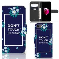 iPhone 7 | 8 | SE (2020) | SE (2022) Portemonnee Hoesje Flowers Blue DTMP