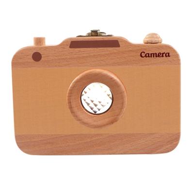 Creatieve houten kinderen camera Bladverliedige tand behoud vak baby tanden Tandhuis opbergdoos