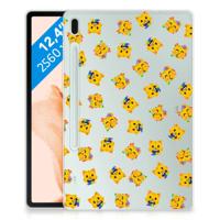 Hippe Hoes voor Samsung Galaxy Tab S7FE Katten Emojis