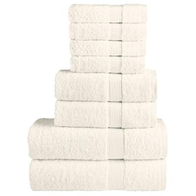 VidaXL 8-delige handdoekenset solund 600 g/m² crèmekleurig