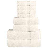 VidaXL 8-delige handdoekenset solund 600 g/m² crèmekleurig