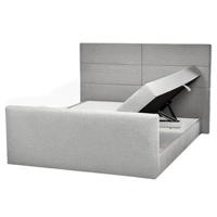 Beliani-ARISTOCRAT-Boxspringbed-Lichtgrijs-160 x 200 cm-Polyester