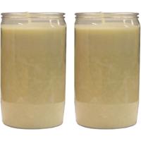 Grafkaars/gedenklicht - 2x - wit - 7 x 15 cm - 6 dagen brandtijd