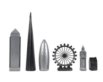 Skyline Premium Metalen Schaakstukken - Londen Editie