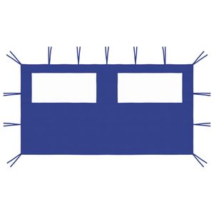 VidaXL Prieelzijwand met ramen 4x2 m blauw