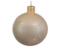 4 Glazen kerstballen glans 10 cm parel - Decoris