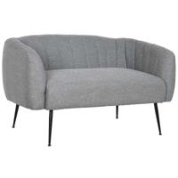 Sofa DKD Home Decor Zwart Grijs Schuim Hout Metaal Fluweel Scandi 129 x 75 x 73 cm