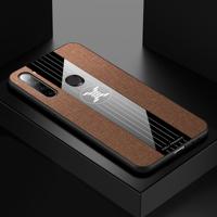 Voor Xiaomi Redmi Note 8 XINLI stiksels doek textuur schokbestendige TPU beschermhoes (bruin)