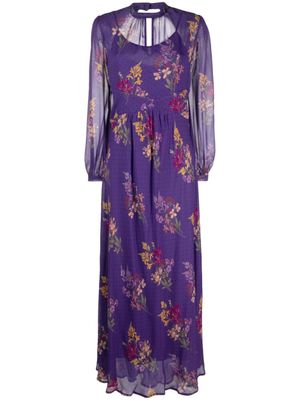 TWINSET robe longue en crêpe à fleurs - Violet TWINSET robe longue en crêpe à fleurs - Violet
