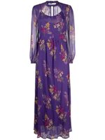 TWINSET robe longue en crêpe à fleurs - Violet - thumbnail