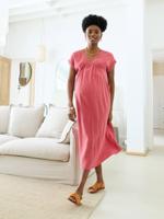 Lange jurk voor zwangerschap en borstvoeding rozen