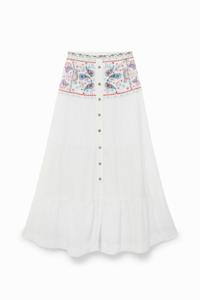 Lange rok met paisley - WHITE - XS