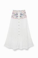 Lange rok met paisley - WHITE - XS - thumbnail