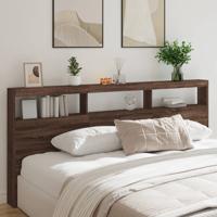 Hoofdbordkast met LED-verlichting 220x17x102 cm bruin eiken Hoofdbordkast met LED-verlichting 220x17x102 cm bruin eiken
