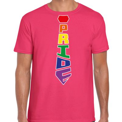 Gay Pride shirt - pride stropdas - regenboog - heren - roze