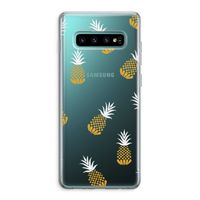 Ananasjes: Samsung Galaxy S10 Plus Transparant Hoesje