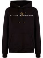 Giuseppe Zanotti hoodie en coton à logo imprimé - Noir - thumbnail