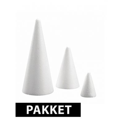 Knutsel piepschuim kegels 6x
