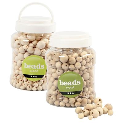 Hobby en knutselen houten kralen - 1064x - zelf sieraden maken - kralen schilderen - diverse formate