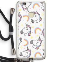 Rainbow Unicorn: Huawei Ascend P10 Lite Transparant Hoesje met koord