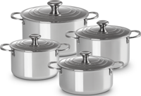Le Creuset Pannenset Signature - RVS - Inductie - 4 kookpannen met deksels - 4 Delig