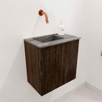 Toiletmeubel Mondiaz Joya Dlux | 40 cm | Meubelkleur Walnut | Faye wastafel Sombra Wasbak Links | Zonder kraangat(en)