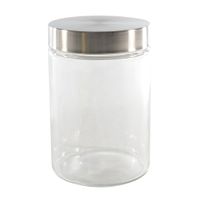 Keuken voorraadpot/bewaarpot - 1200 ml - glas - met RVS deksel