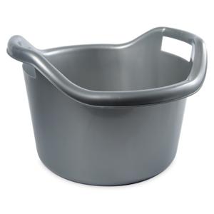 Hega Hogar Schoonmaakemmer - 6 liter - zilver - kunststof - afwasteil met handvatten - 29 x 19 cm
