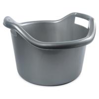 Hega Hogar Schoonmaakemmer - 6 liter - zilver - kunststof - afwasteil met handvatten - 29 x 19 cm