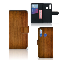 Huawei P Smart Plus (2019) Book Style Case Donker Hout - thumbnail