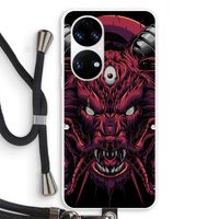 Hell Hound and Serpents: Huawei P50 Transparant Hoesje met koord Hell Hound and Serpents: Huawei P50 Transparant Hoesje met koord