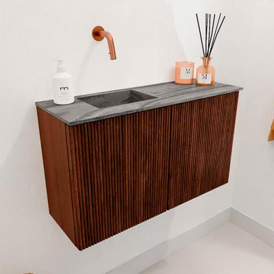 Toiletmeubel Mondiaz Joya Dlux | 70 cm | Meubelkleur Ruby | Faye wastafel Sombra Wasbak Links | Zonder kraangat(en)