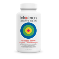 Quatrase 10.000 - 108 Capsules | FODMAP Enzymenmix | Verteren van Lactose, Fructose, Fructanen & Galactanen en Sucrose | Intoleran