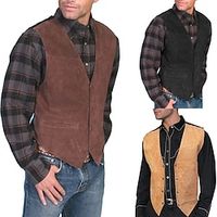 Retro vintage 18de eeuw 19e eeuw Vest Suède Vest West Cowboy Voor heren Casual / Dagelijks Ves Lightinthebox