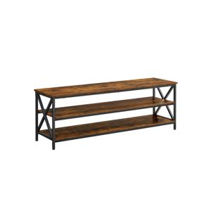 TV-plank met 3 niveaus vintage bruin-zwart