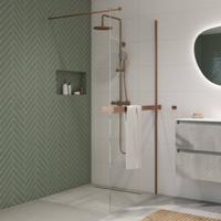 Saqu Modulo inloopdouche incl. antikalk 100x210cm geborsteld koper